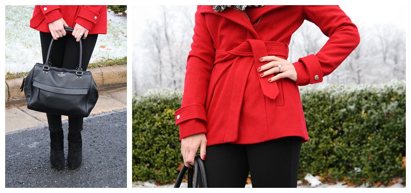 { Winter Wonderland: Red coat & Striped scarf } - Meagan's Moda