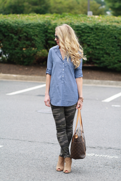 { Weekend Camouflage: Chambray denim tunic, Camo skinnies & Peep-toe ...