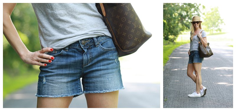 Weekend Casual: V-neck tee, Cutoff shorts & Converse sneakers } - Meagan's  Moda