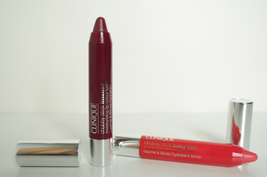 Clinique chubby sticks baby tiny in coming up rosy, chubby stick intense in grandest grape