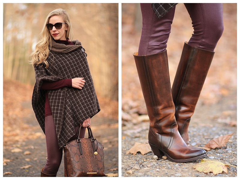 { Buckle Up: Plaid poncho, Burgundy leather & Riding boots } - Meagan's ...