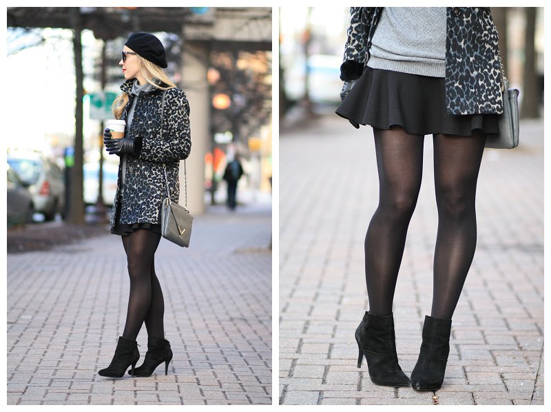 ankle boots with skirts and tights