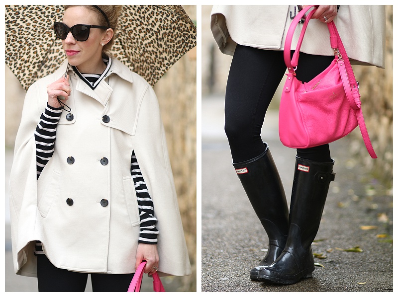 Pasqua Weekend: Trench Cape, Striped turtleneck & Hunter boots