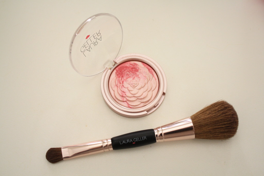 Laura Geller baked gelato blush, rosy pink blush and highlighter, QVC 'Life in Rose' beauty collection review