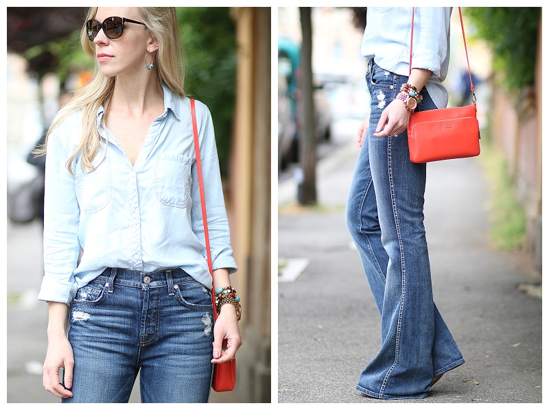 Near how to wear high waisted flare jeans