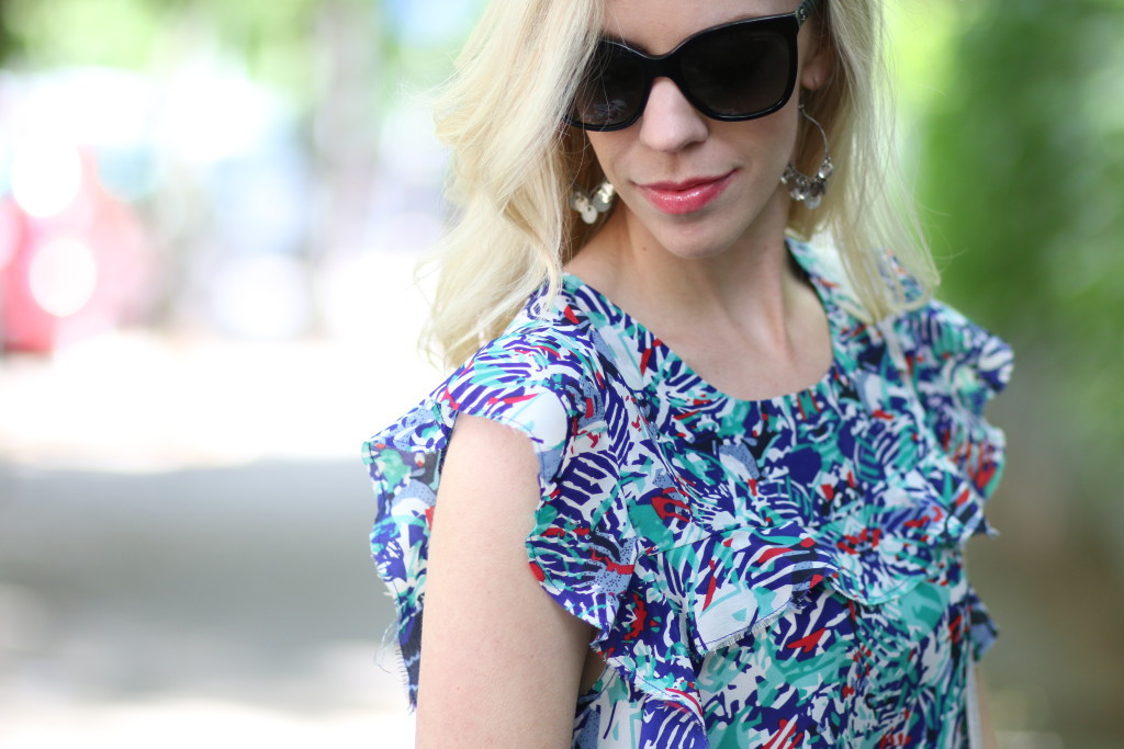 Chanel black cateye sunglasses, flutter sleeve crop top, Italian fashion blog