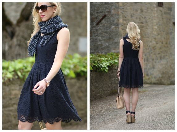 { Two in Toscana: Lace dress, Printed scarf & Espadrille wedges ...