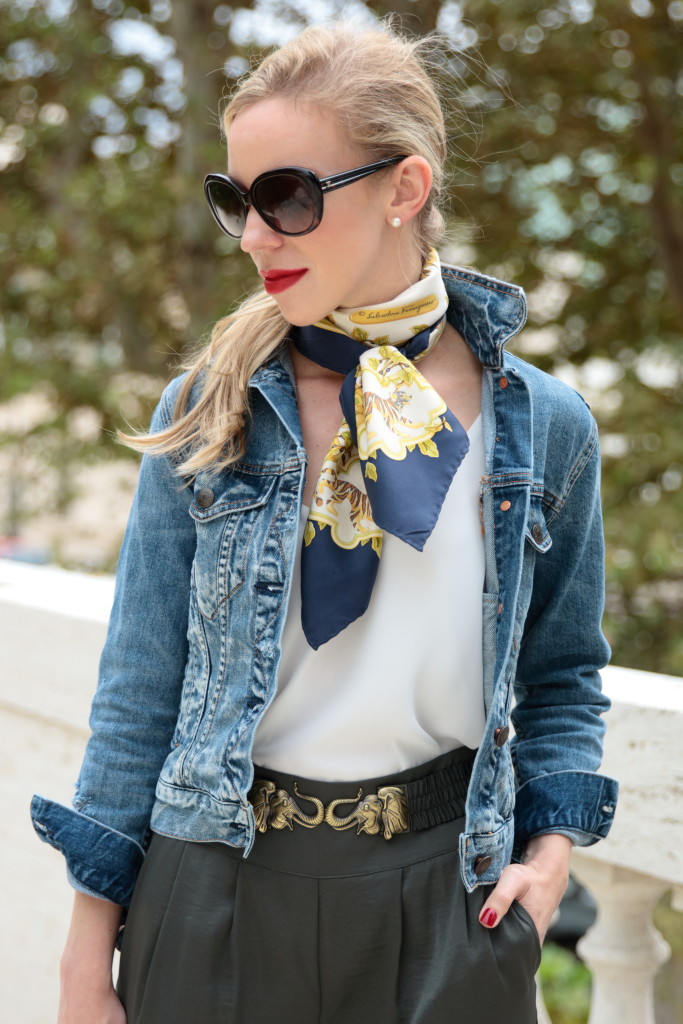 Three Ways to Style a Silk Scarf - Jeans and a Teacup