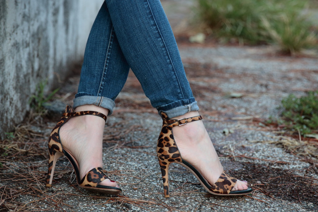 ankle strap leopard sandals