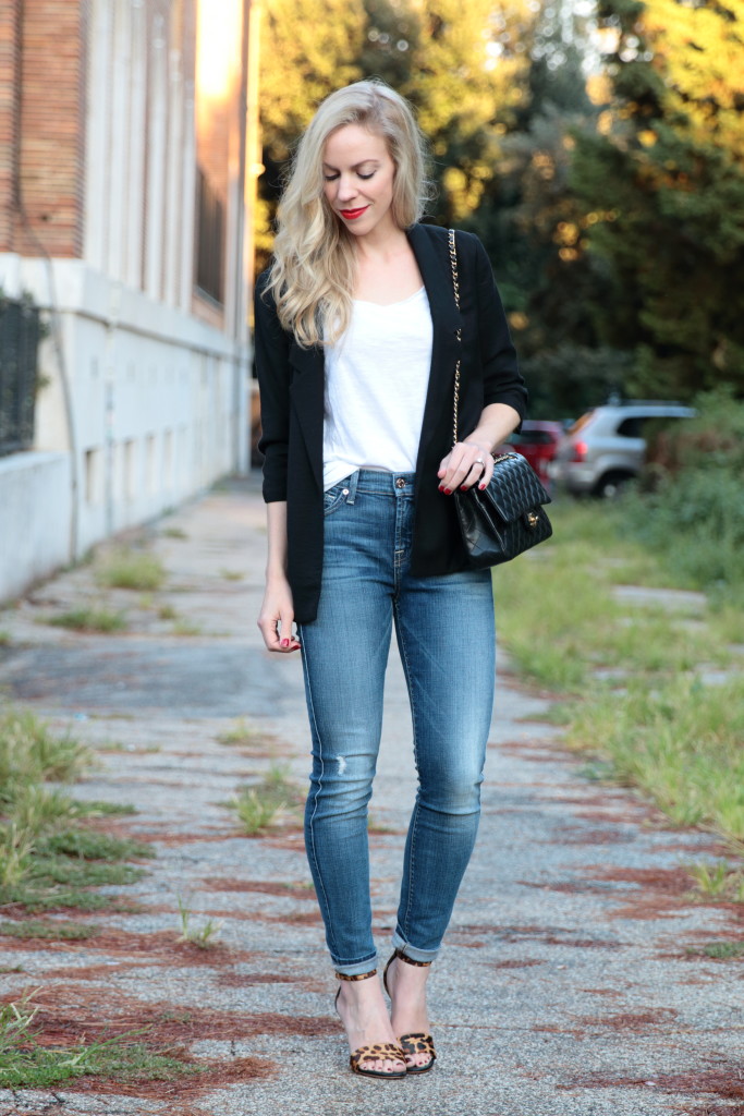 Skinny jeans and on sale blazer