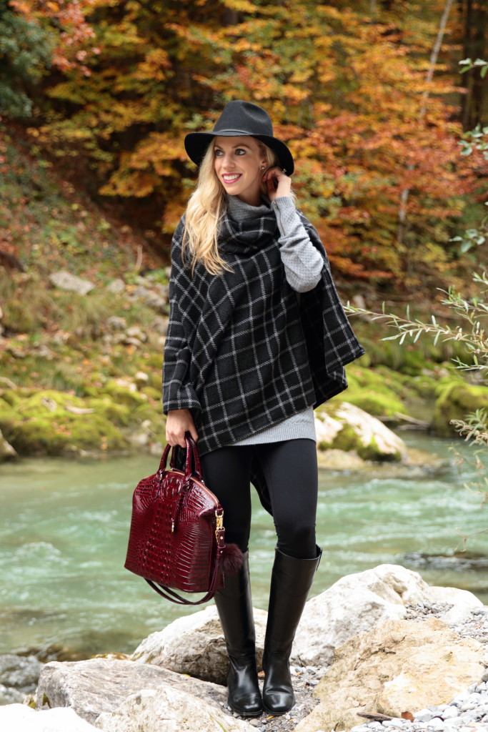 Crisp Autumn Walk: Fringe poncho, Wool fedora & All-weather boots } -  Meagan's Moda