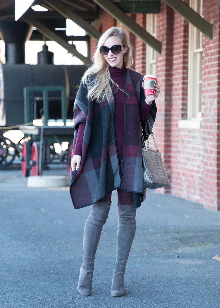 { Thanksgiving in Rome: Fleece cape, Burgundy pants & Suede boots ...