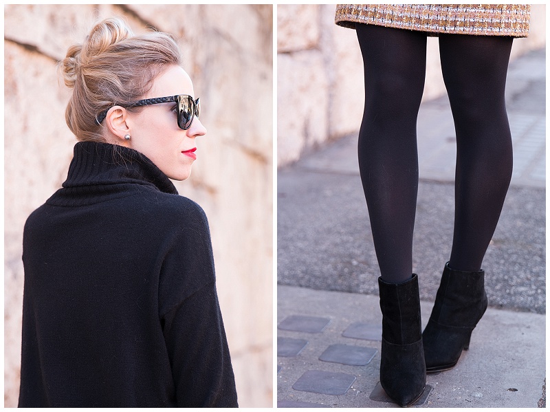 skirt with tights and booties