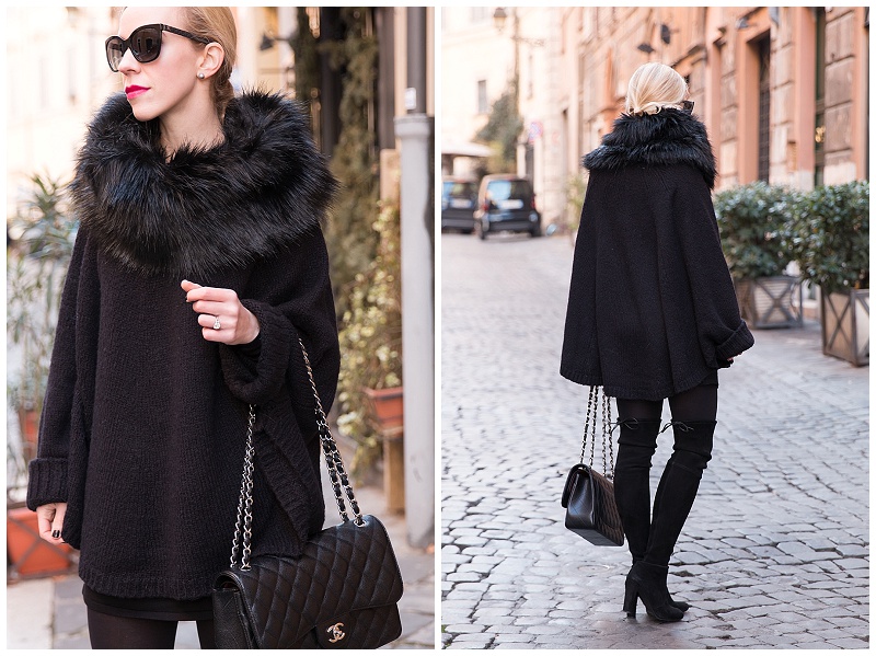 michael kors fur poncho