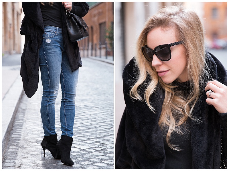 Plush: Hooded coat, High waist jeans & Suede booties } - Meagan's Moda