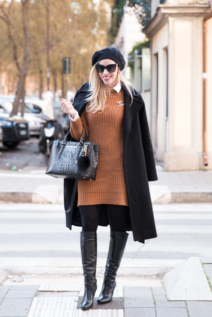 { New Flame: Wool coat, Sweater Dress & Knee high boots } - Meagan's Moda