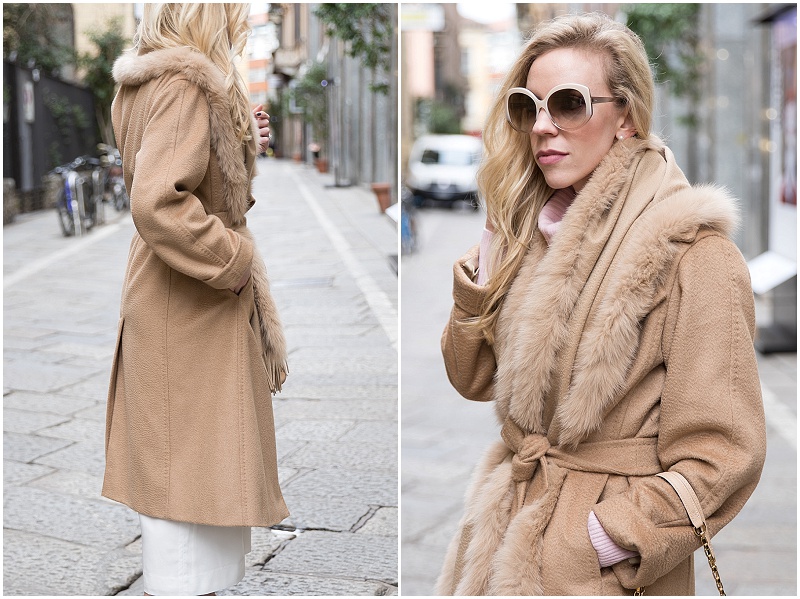 Louis Vuitton Saint Germain bag dune leather, Max Mara camel wrap coat,  wrap coat with culottes outfit, Milan Fashion Week street style AW16 -  Meagan's Moda