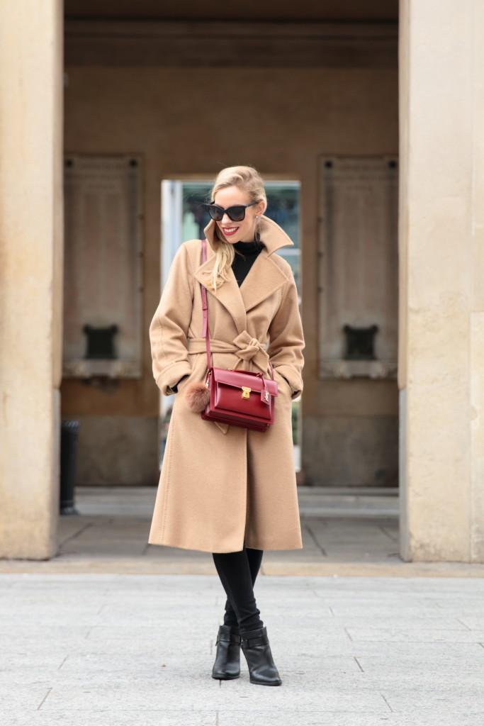 max-mara-camel-coat-louis-vuitton-brown-and-gold-shine-shawl -scarf-outfit-with-louis-vuitton-monogram-scarf - Meagan's Moda