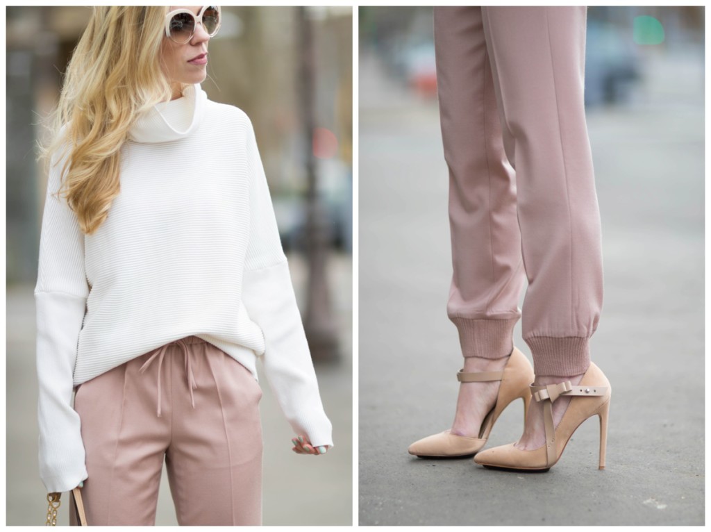 blush trousers outfit