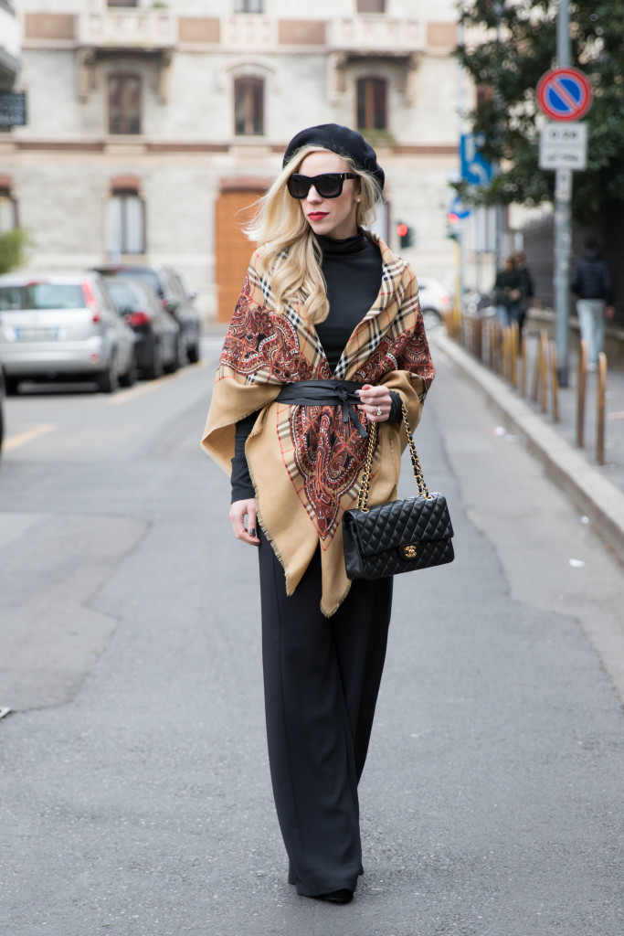 Milan Fashion Week AW16: Camel coat & Silk scarf//Les Copains show