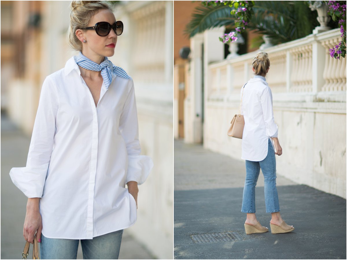 J. Crew endless white button down tunic shirt, Adriano Goldschmied