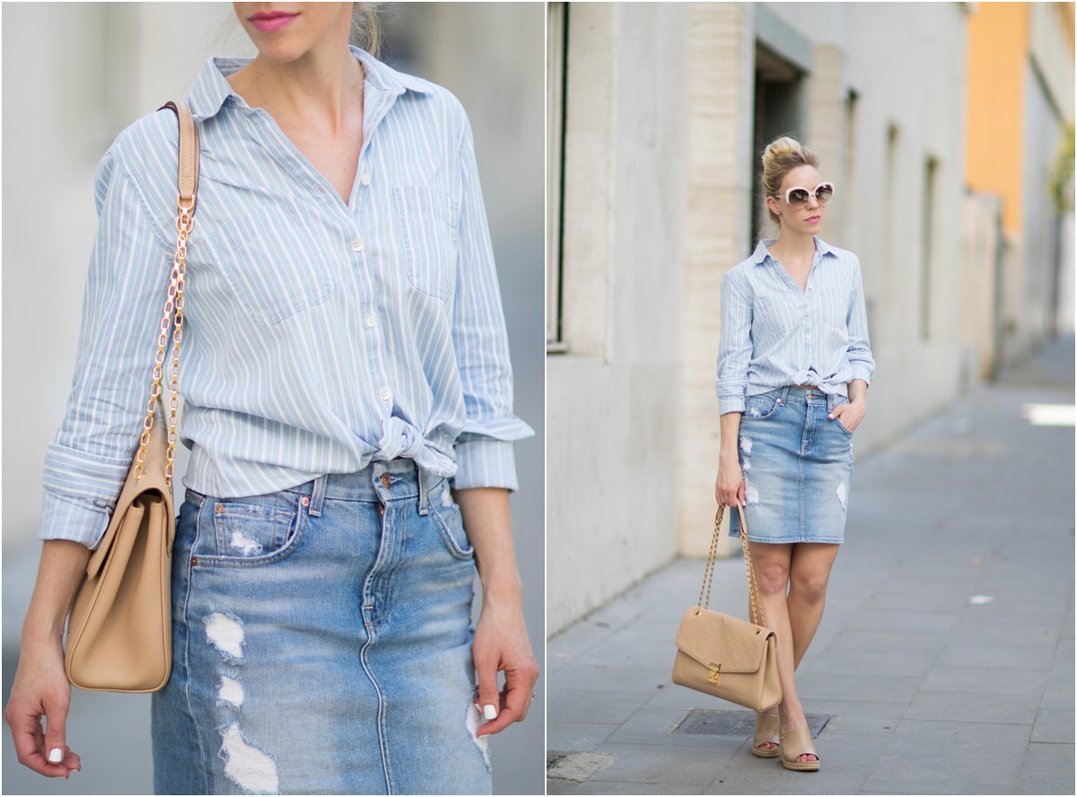 Button down hotsell skirt denim