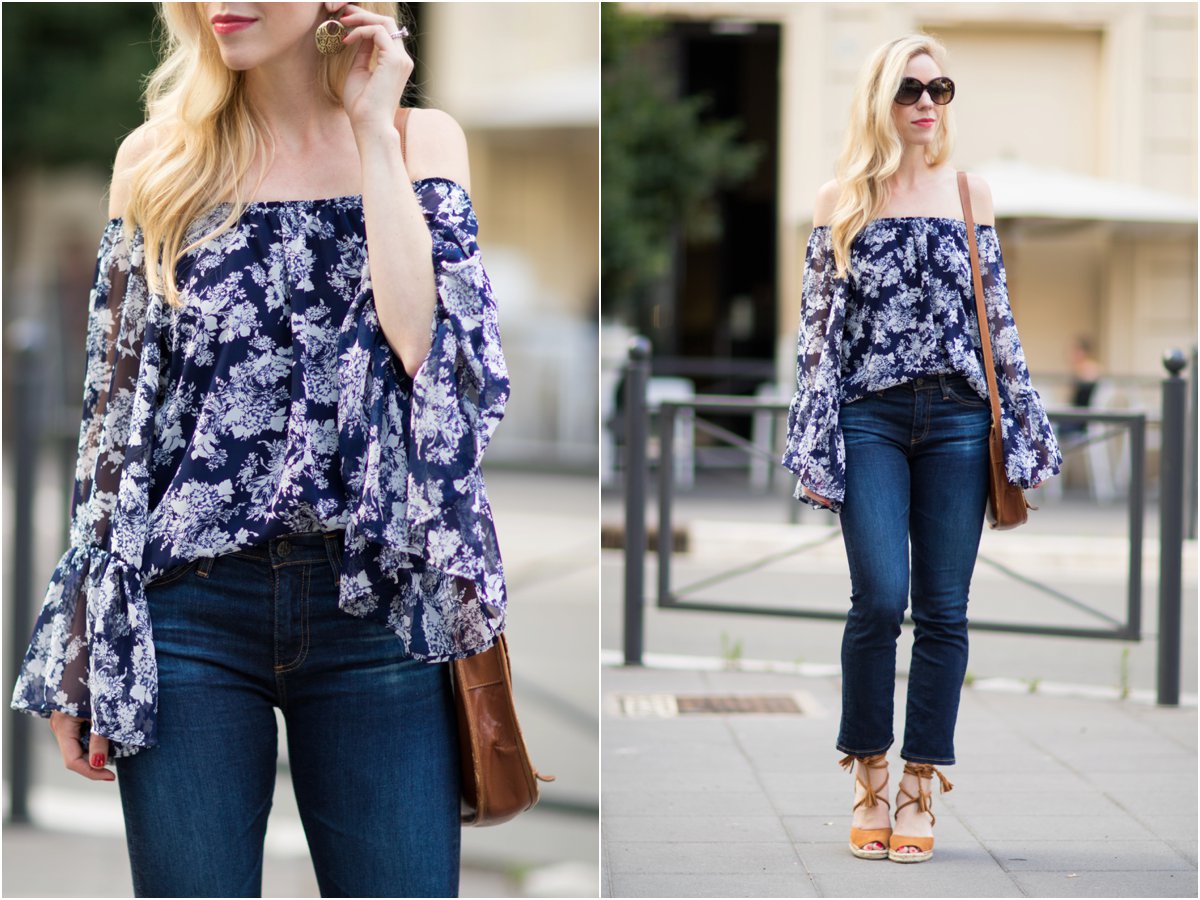 { Aperitivo in Italy: Off the shoulder top, Crop flare jeans & Lace-up ...