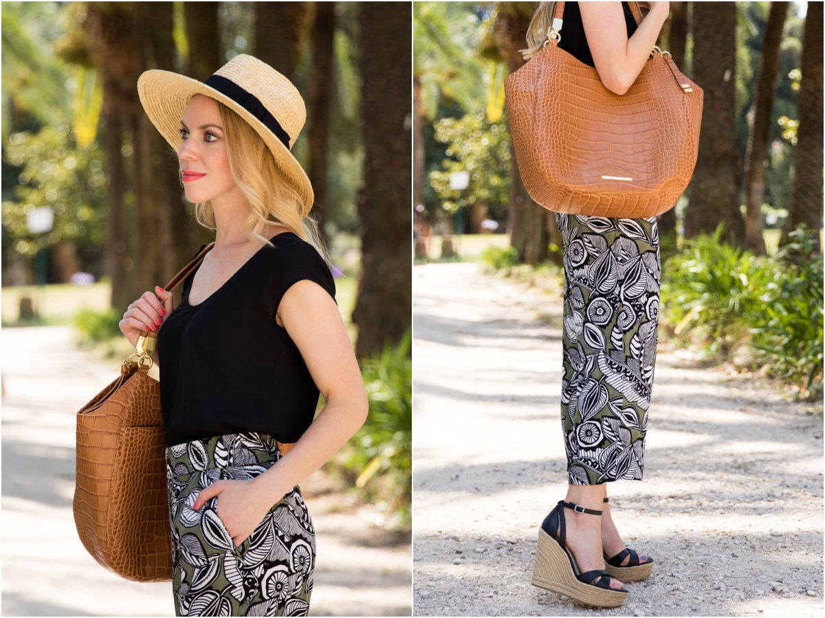 Vacation Ready: Panama hat, Floral print culottes & Wedge sandals } -  Meagan's Moda