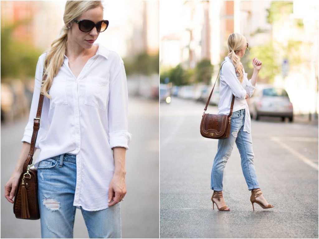 { Back to Basics: Tunic button-down, Boyfriend jeans & Lace-up sandals ...