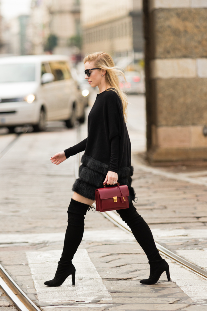 Saint Laurent Shopping black leather tote outfit idea - Meagan's Moda