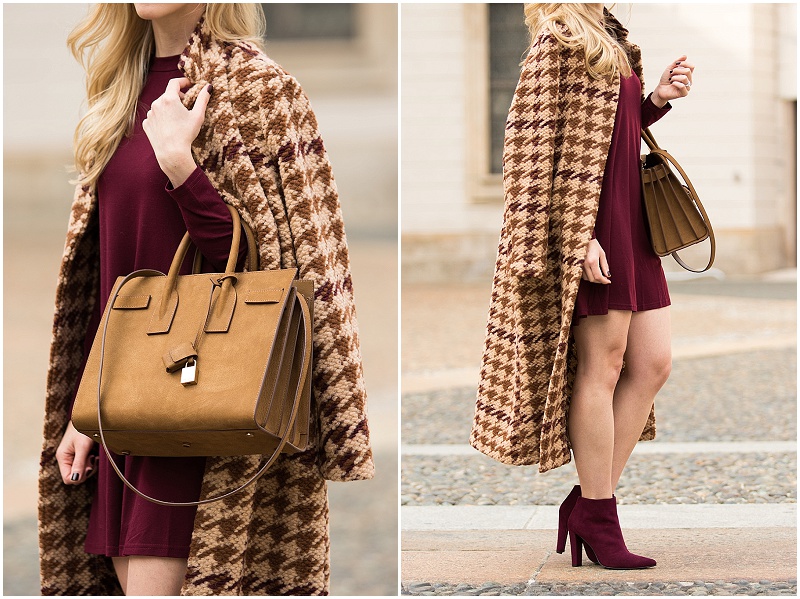 la fee maraboutee houndstooth wool coat saint laurent tan suede