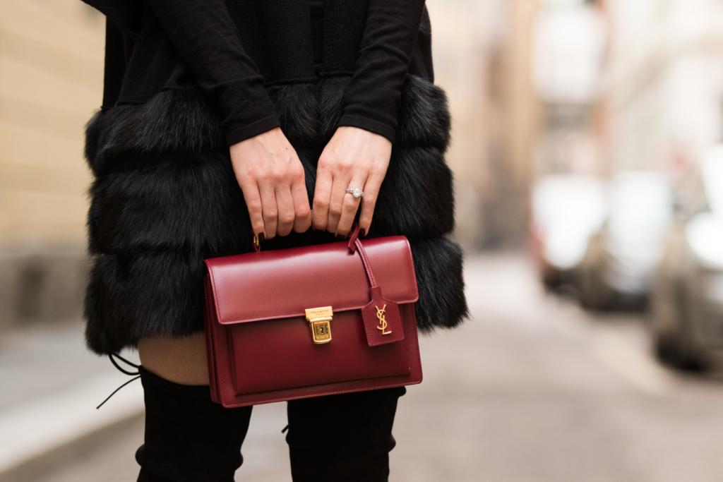 saint laurent high school satchel oxblood milan fashion week street style Meagan s Moda