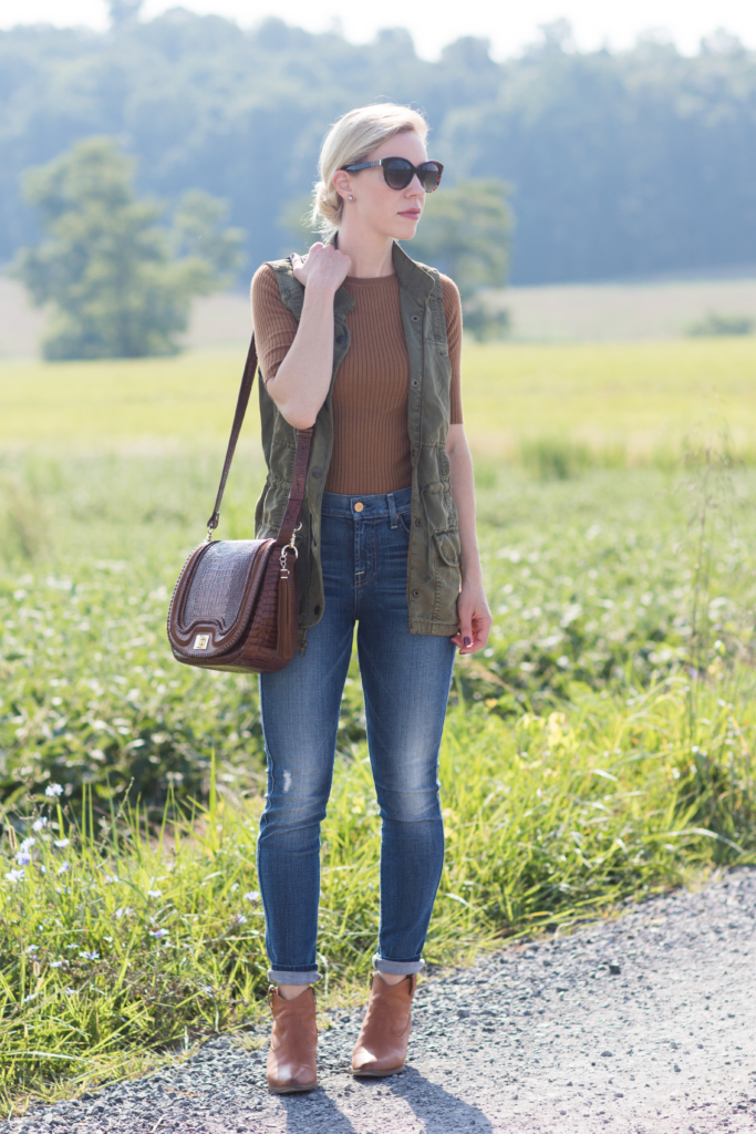 { Utility Vest Weather: Olive vest, High waist denim & Western booties ...