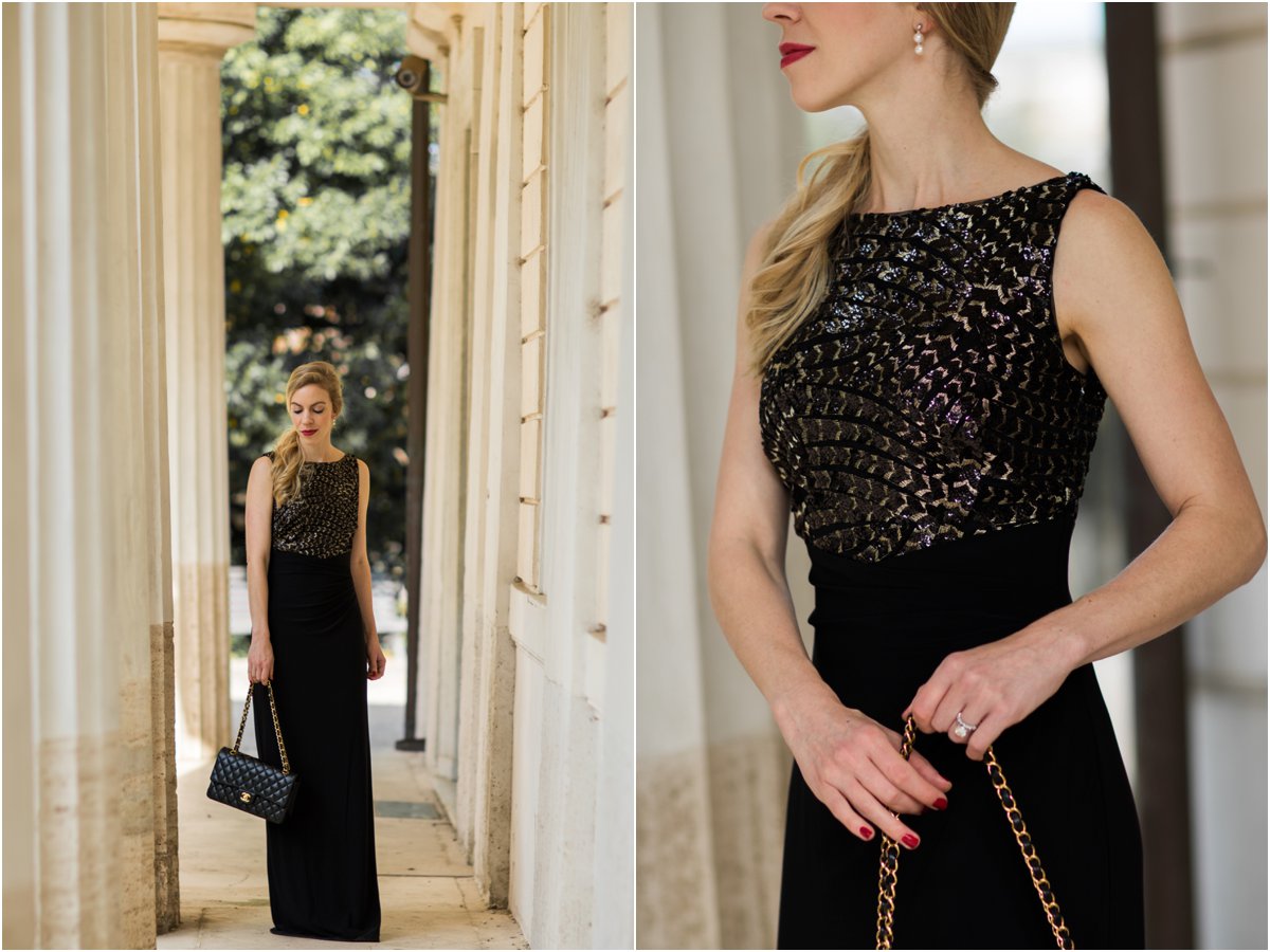 ralph lauren black evening gown