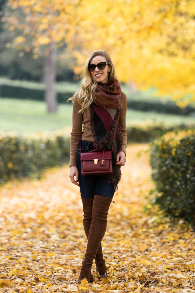 Saint Laurent Shopping black leather tote outfit idea - Meagan's Moda