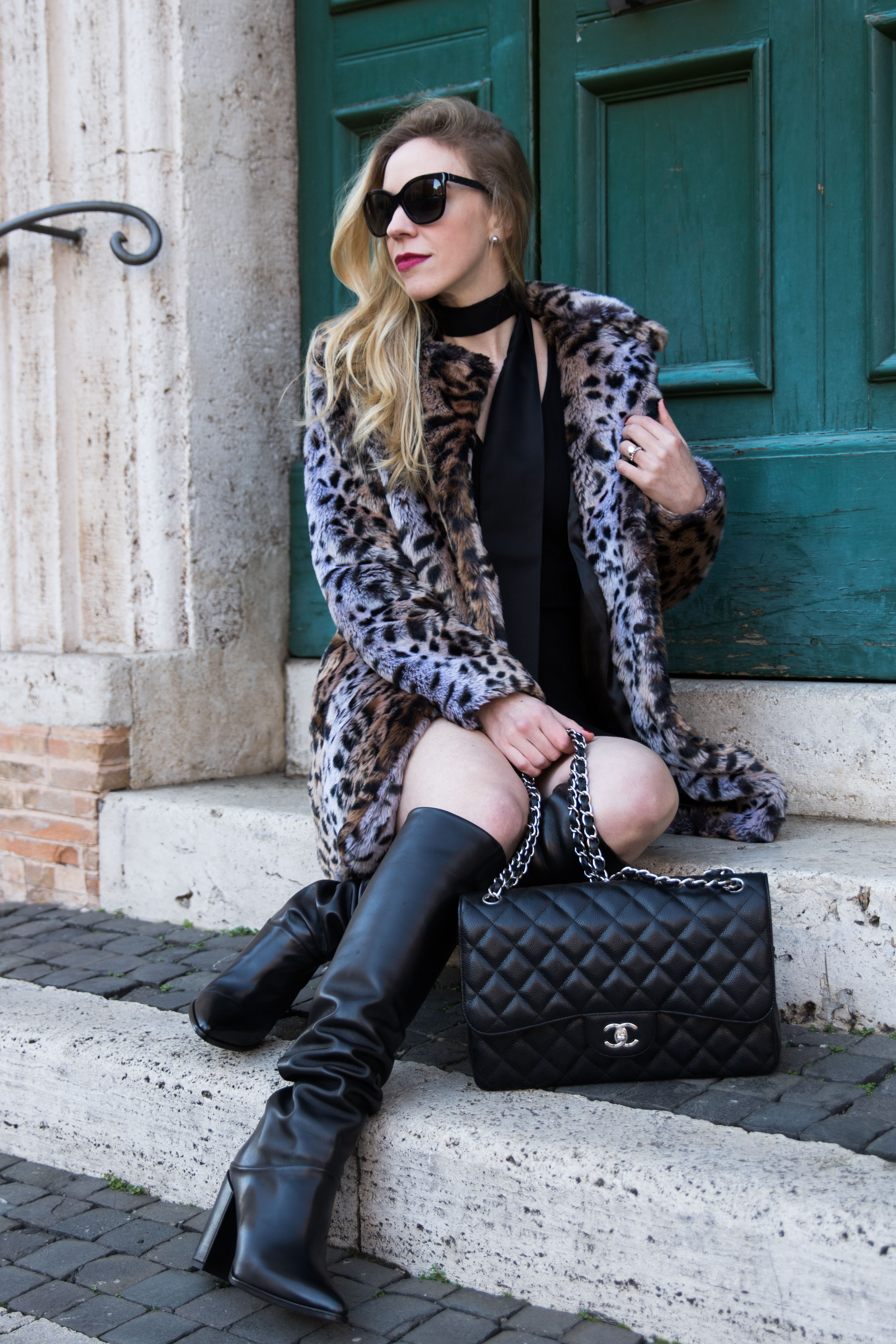 Leopard Coat & Little Black Dress for New Year's Eve ...