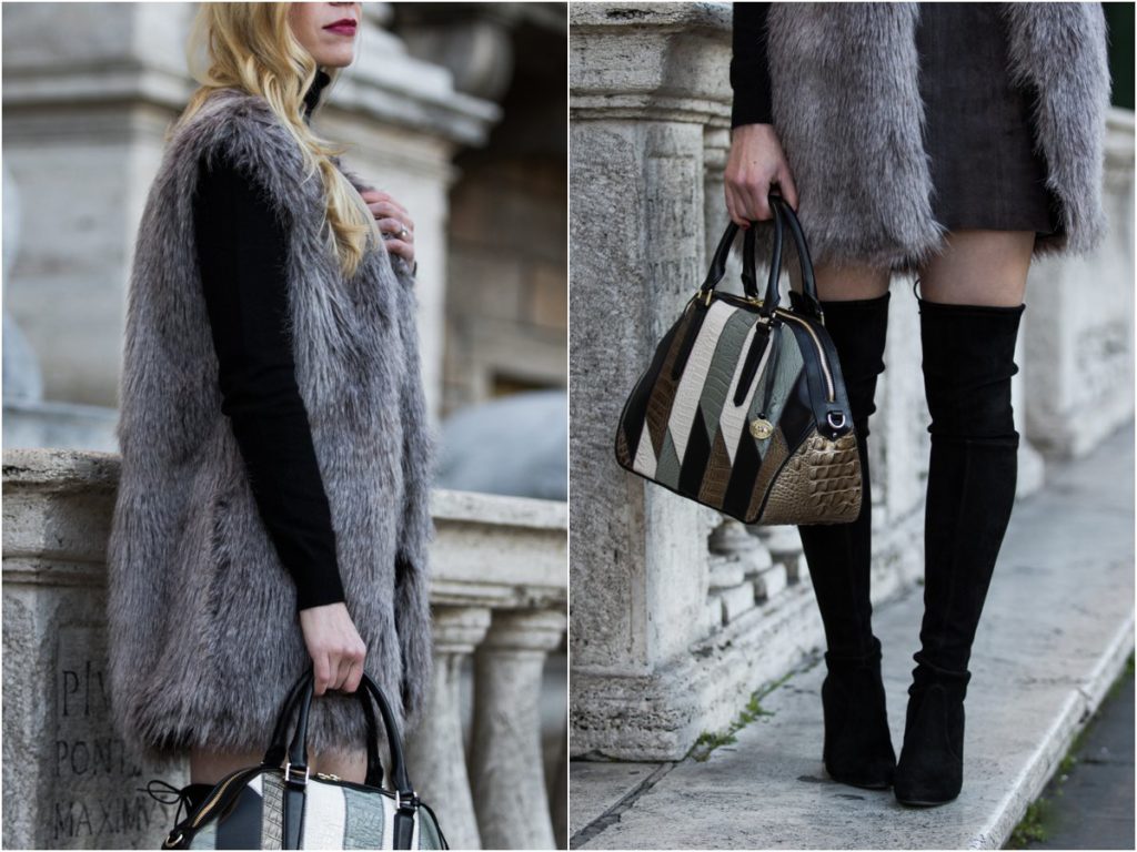 { Holiday Texture: Faux Fur Vest, Suede Mini Skirt & Over-the-Knee ...