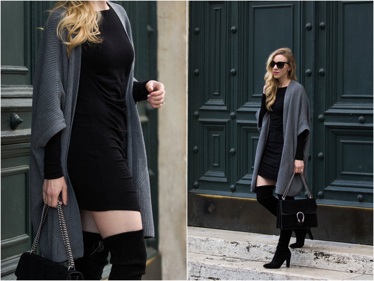 https://www.meagansmoda.com/wp-content/uploads/2016/12/gray-kimono-cardigan-Express-ruched-sweater-dress-with-over-the-knee-boots-how-to-wear-a-bodycon-dress-with-over-the-knee-boots.jpg