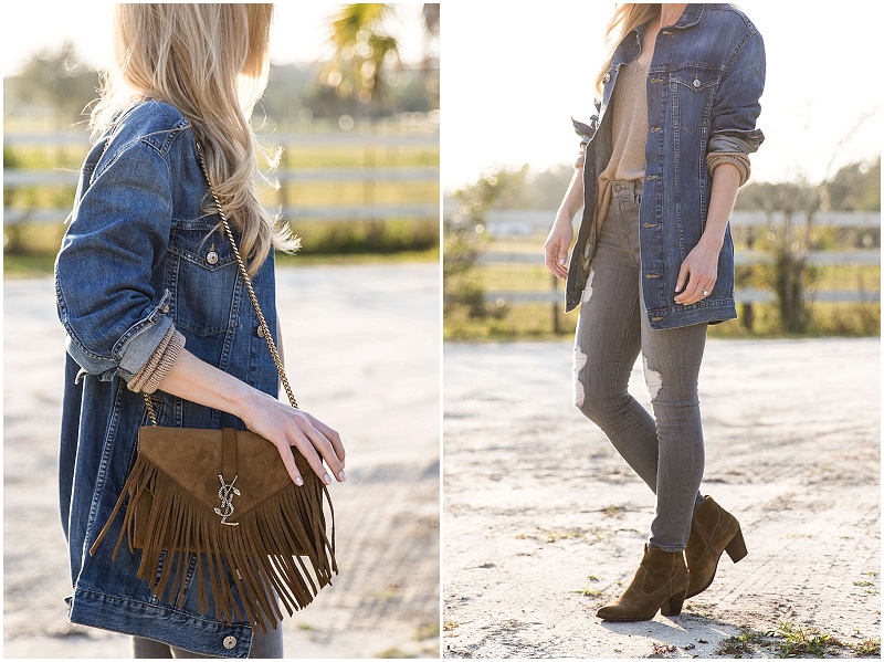 Country Casual: Long Denim Jacket, Gray 