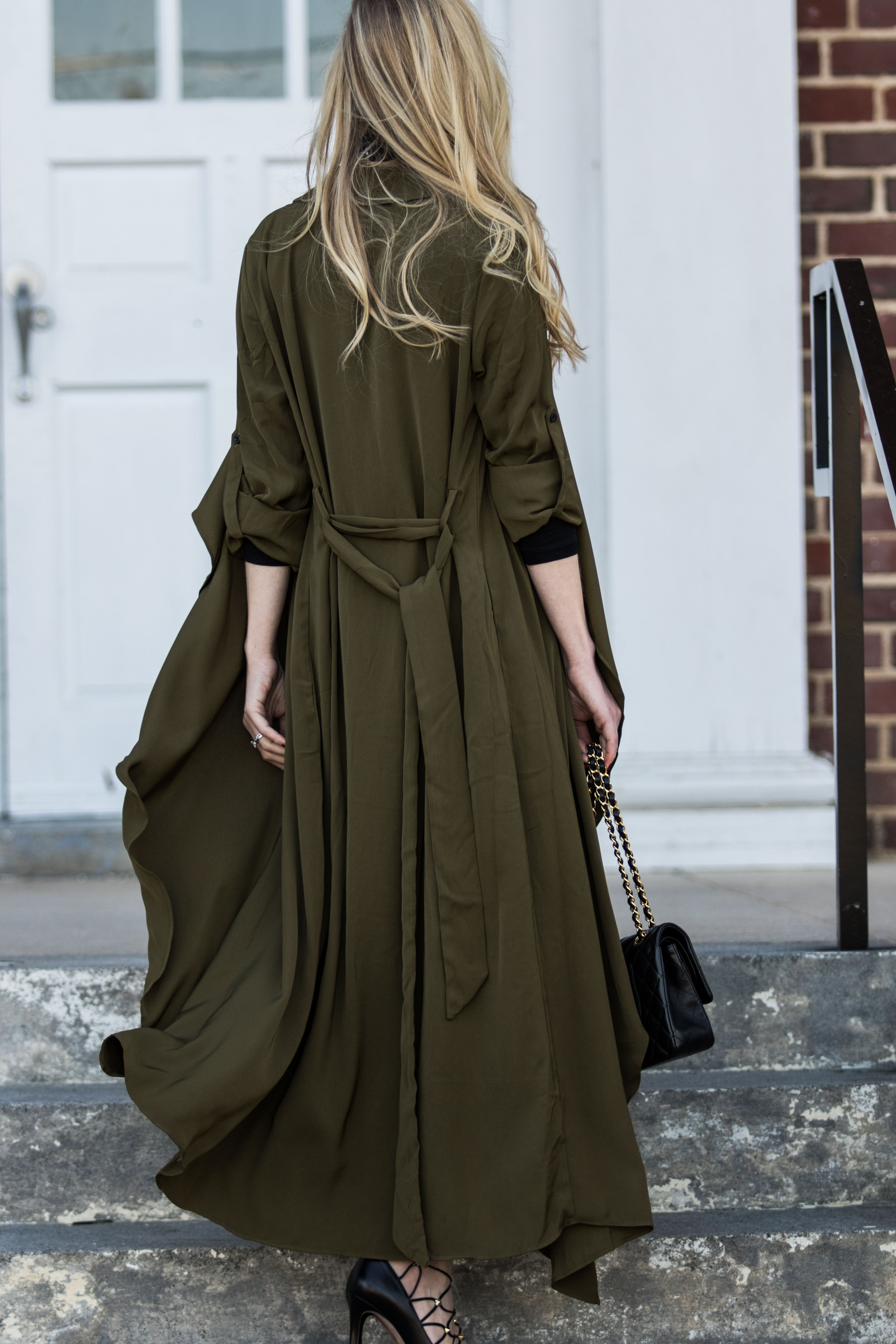 Khaki green 2024 duster jacket