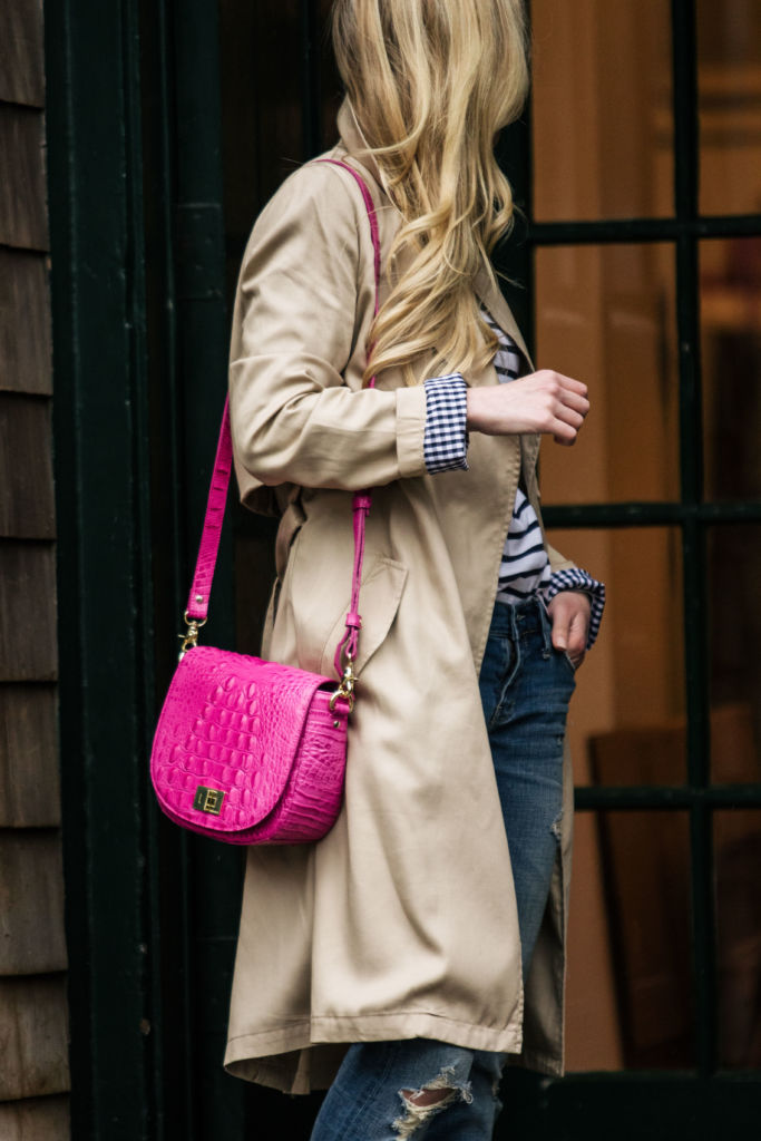 hot pink bag outfit