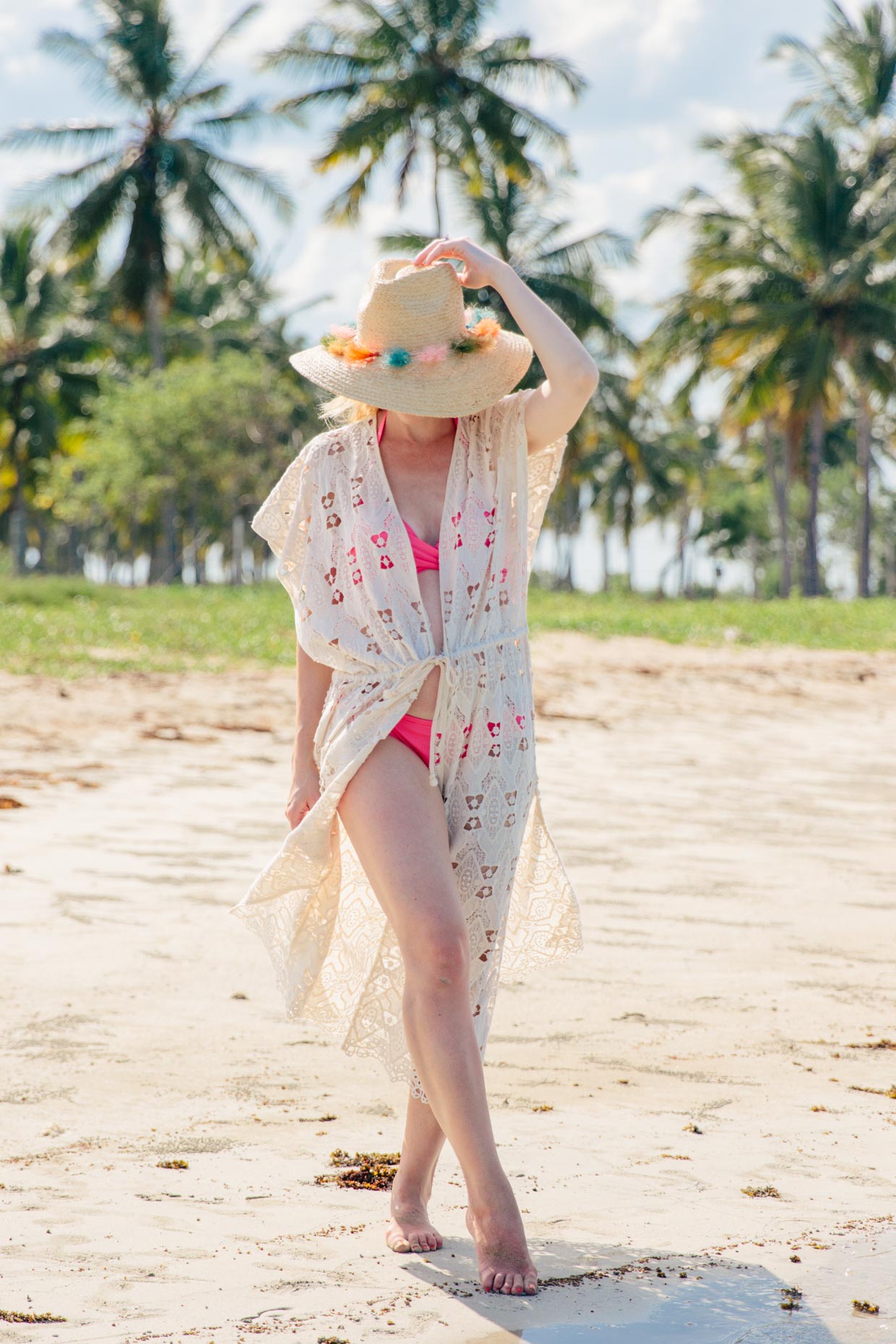 baby pink beach cover up