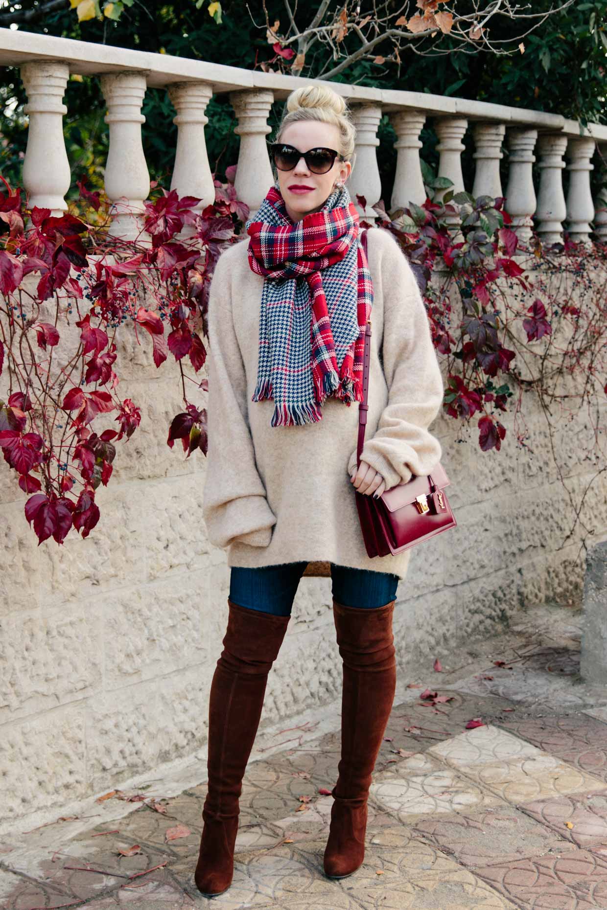 A Stylish Way to Wear a Plaid Scarf This Christmas - Meagan's Moda