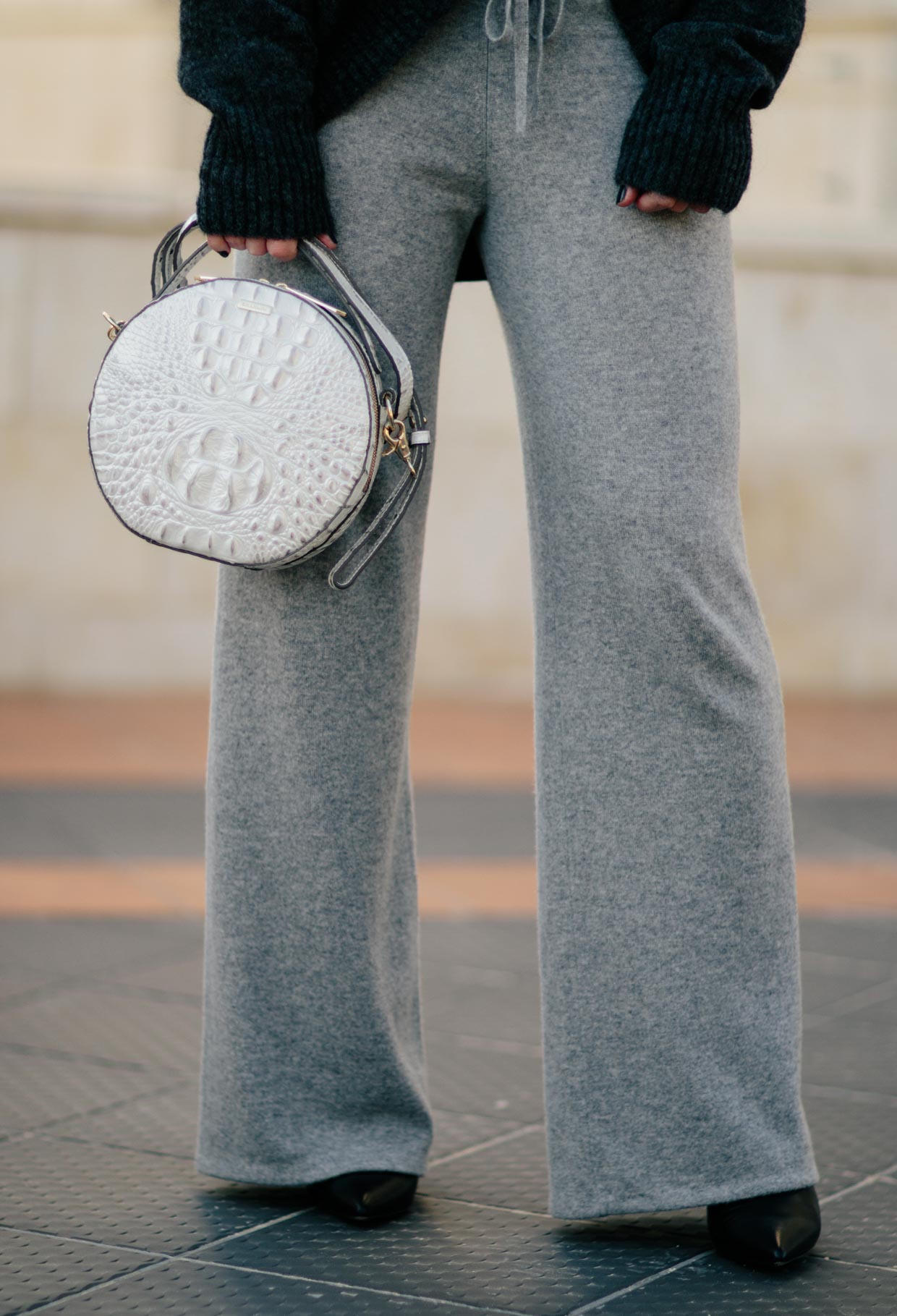 How to wear wide leg cashmere pants, cashmere pants outfit idea - Meagan's  Moda