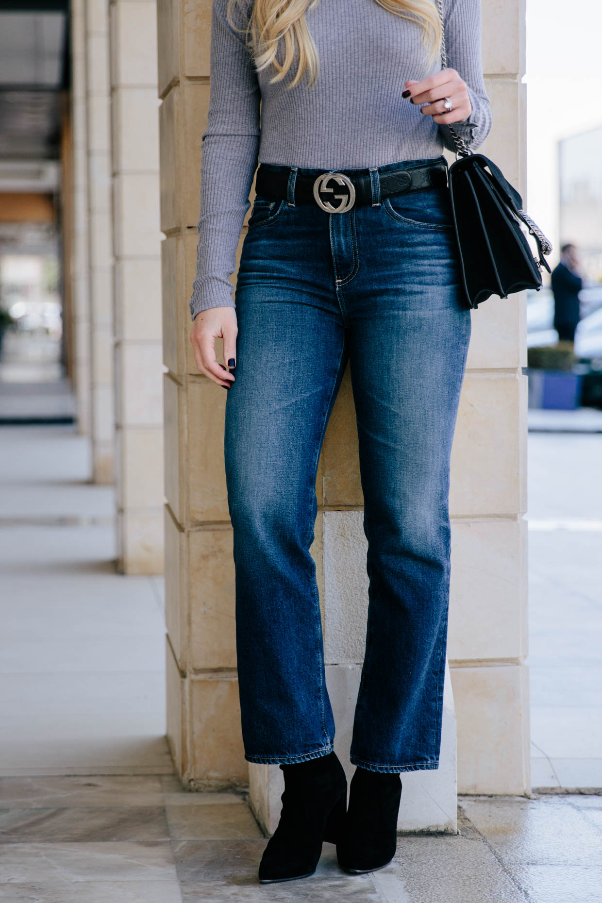 AG Jeans the Rhett wide leg cropped vintage denim, how to wear