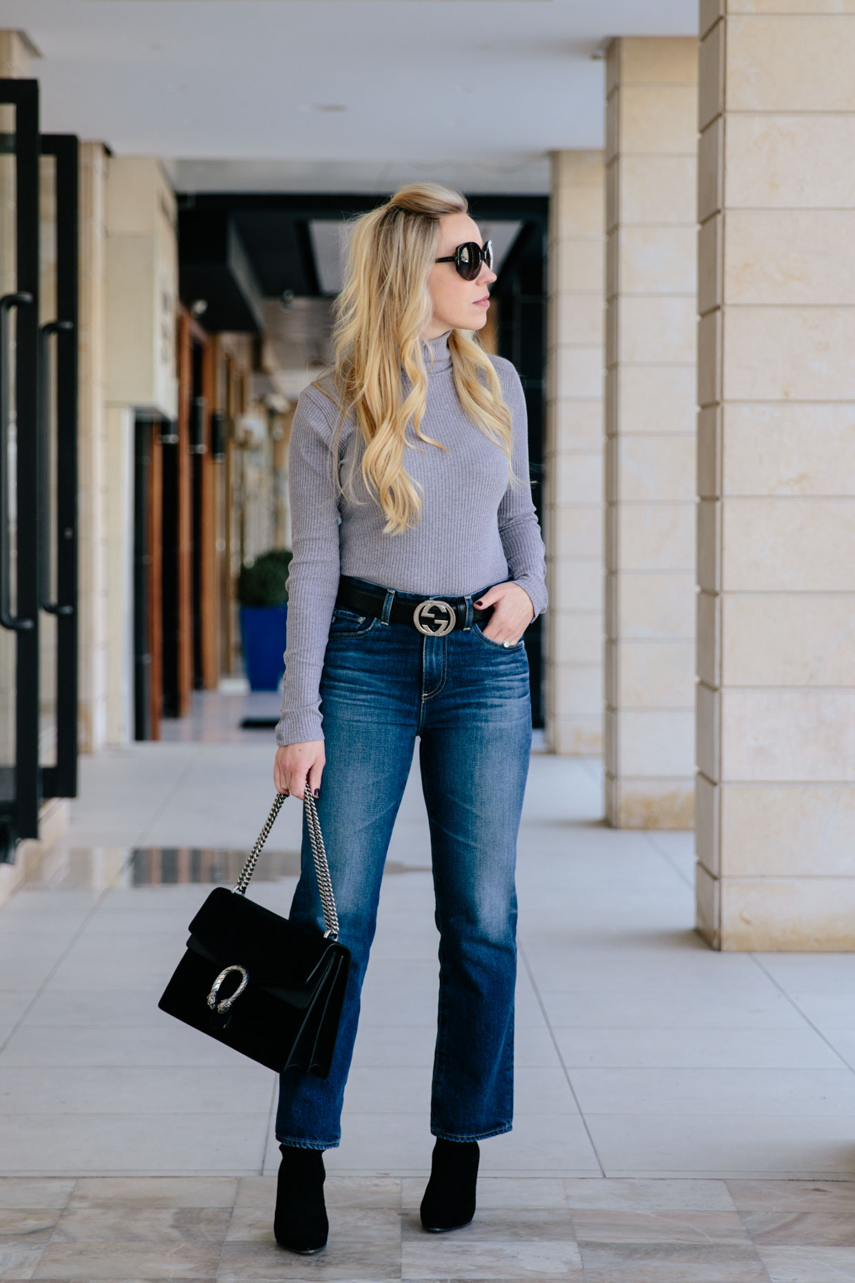 All-Season Layered Look with a Leather Jacket & Straight Leg Jeans -  Meagan's Moda