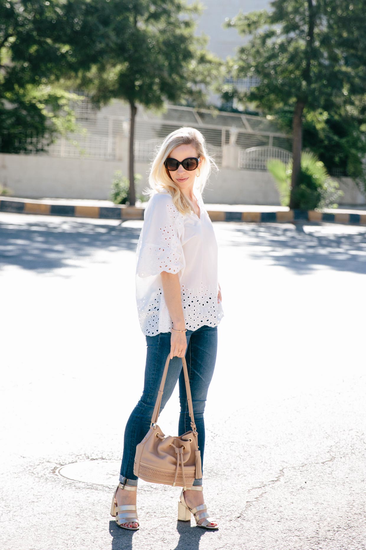Meagan Brandon fashion blogger of Meagan's Moda wears white