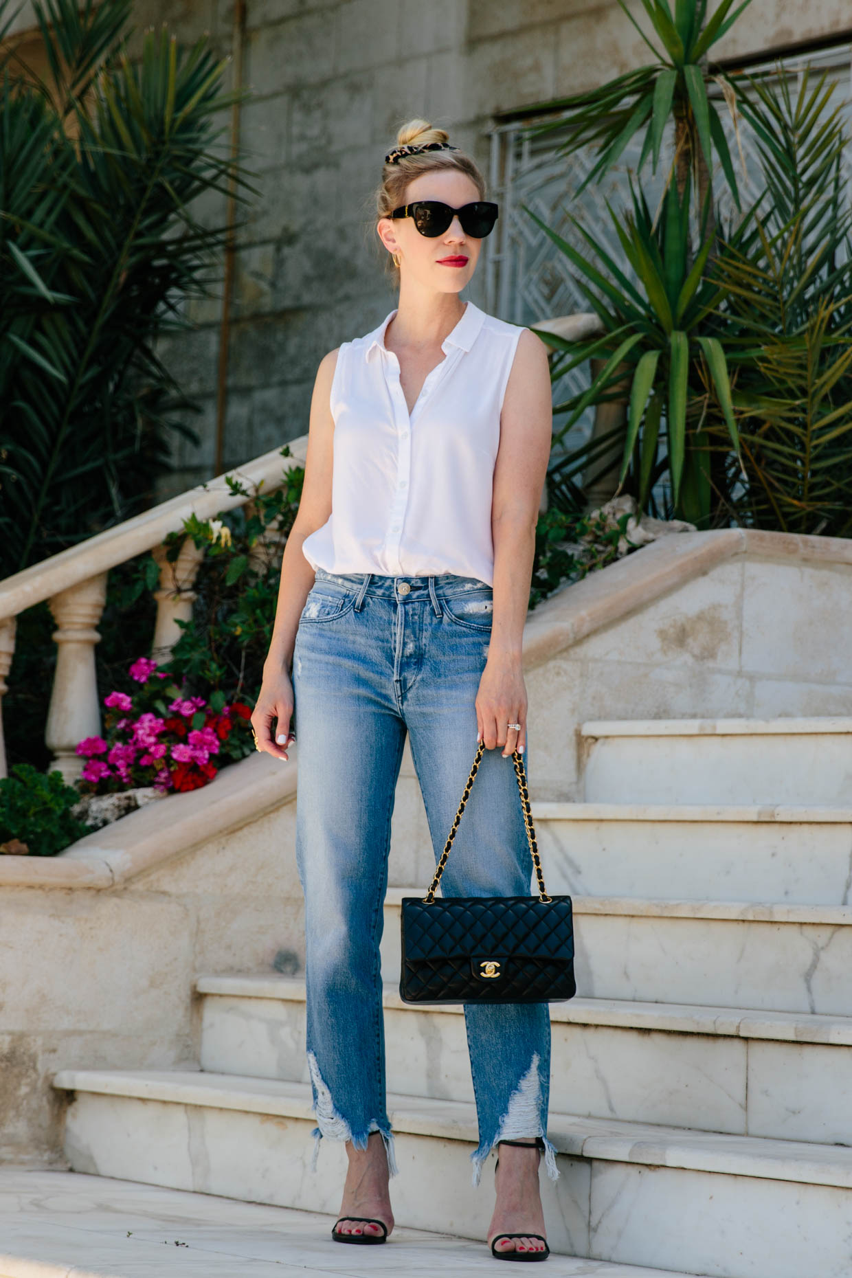 white sleeveless top outfit