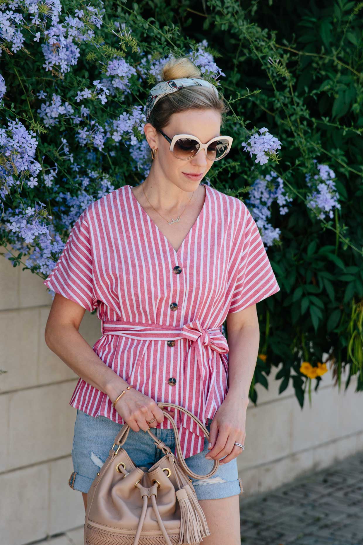 Seeing Double: Striped Blazer & Striped Shorts - Meagan's Moda