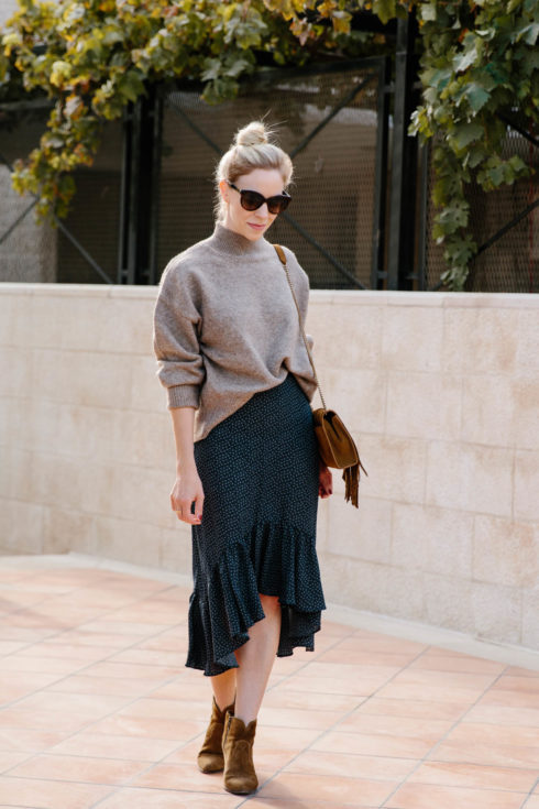 Slouchy Sweater & Flounce Hem Skirt - Meagan's Moda